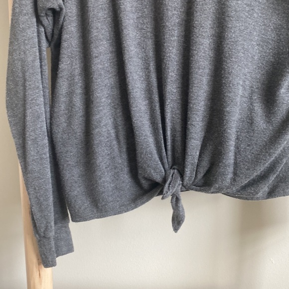 Beyond Yoga Grey Tie Front Hoodie Sz Small - Picture 5 of 7